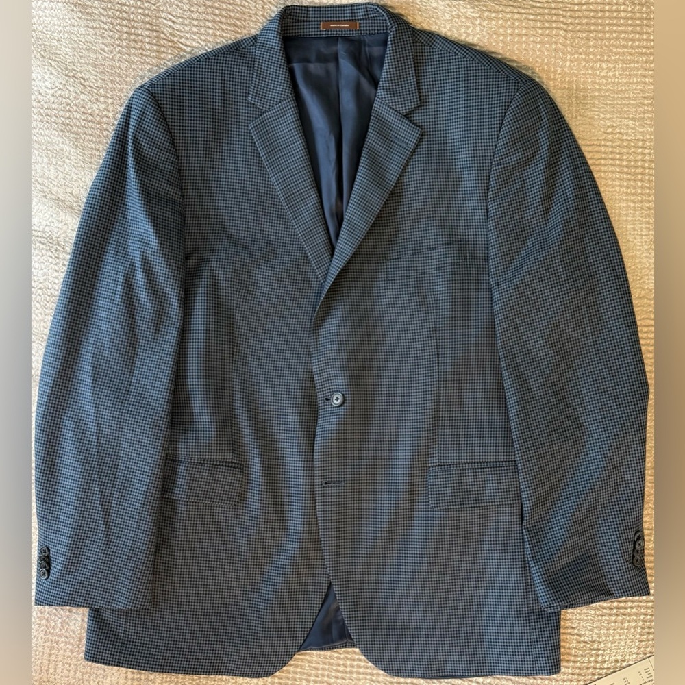 EUC ⚡️ Peter Millar 46T Blue Micro-Check Wool Sport Coat | Canada